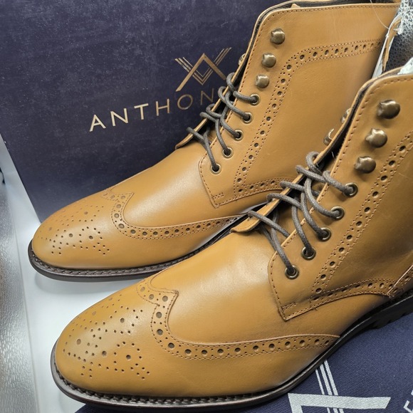 Anthony Veer Grant Boots Walnut 11D In Commando Sole Wingtip‎ Lace Up NWB - Picture 3 of 15